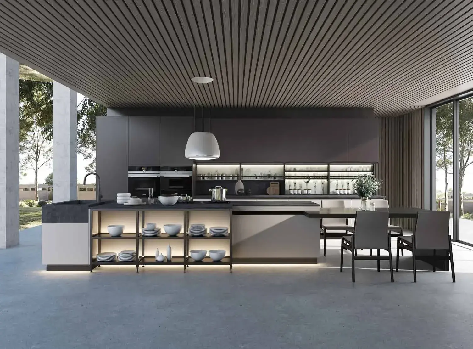 Melbourne гал тогоо — өндөр бүтээгдэхүүн хадгалах шкаф, контраст шүүгээний фасад.